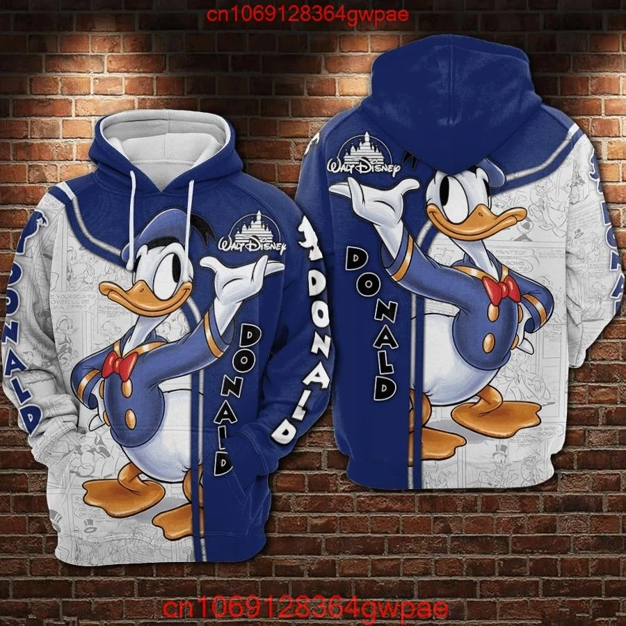 Donald Duck Disney Unisex Cartoon Graphic 3D Hoodie Retro Casual