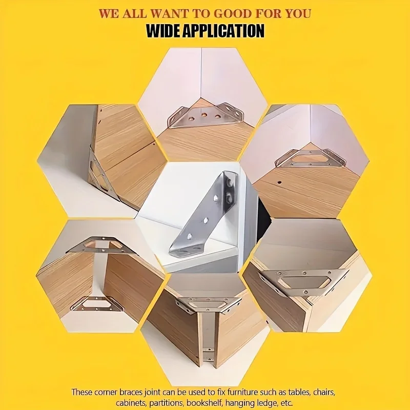 5pcs Corner Code Bracket Bracket To Support The Replacement Frame - Metal Heavy-duty Wooden Frame Corner Bracket