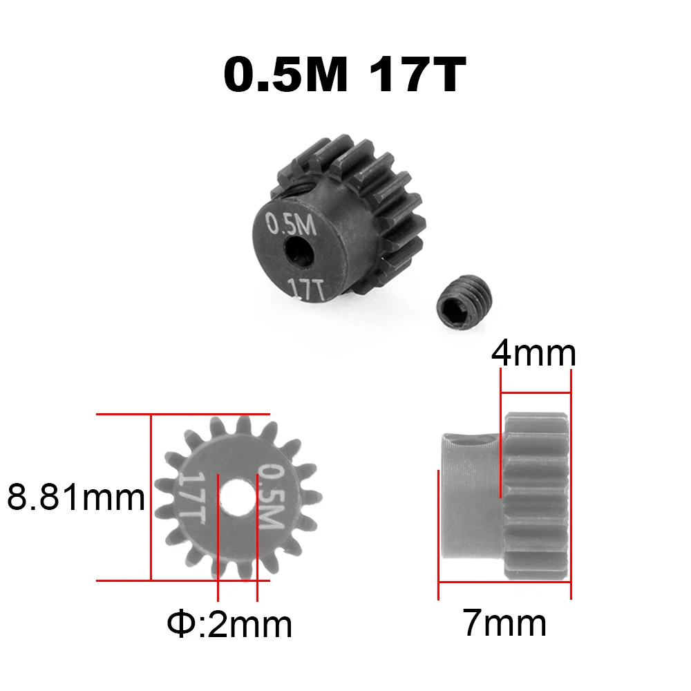 PYFORE RC Motor Getriebe 0,5 M 2mm Blende 13T ~ 27T Für 1525 1625 Mini Motor 1/18 1/24 RC Modell Autos Crawler Buggy Zubehör – Detail 9