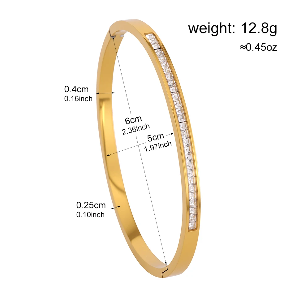 ZAKOL 1/3pcs Gold Color Stainless Steel Bracelets Trendy Sparkling Zircon Inlaid Non-fading Bangle Stacking Jewelry 6