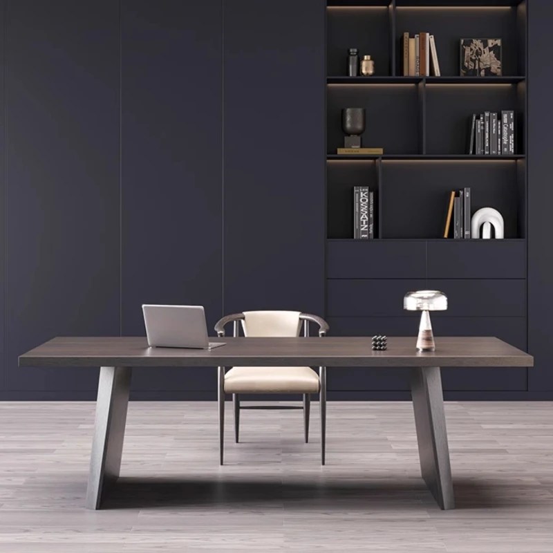 Italian Minimalism Office Desks Wood Computer Long Luxury Modern Domestic Conference Office Desks Escritorios Furniture QF50OD