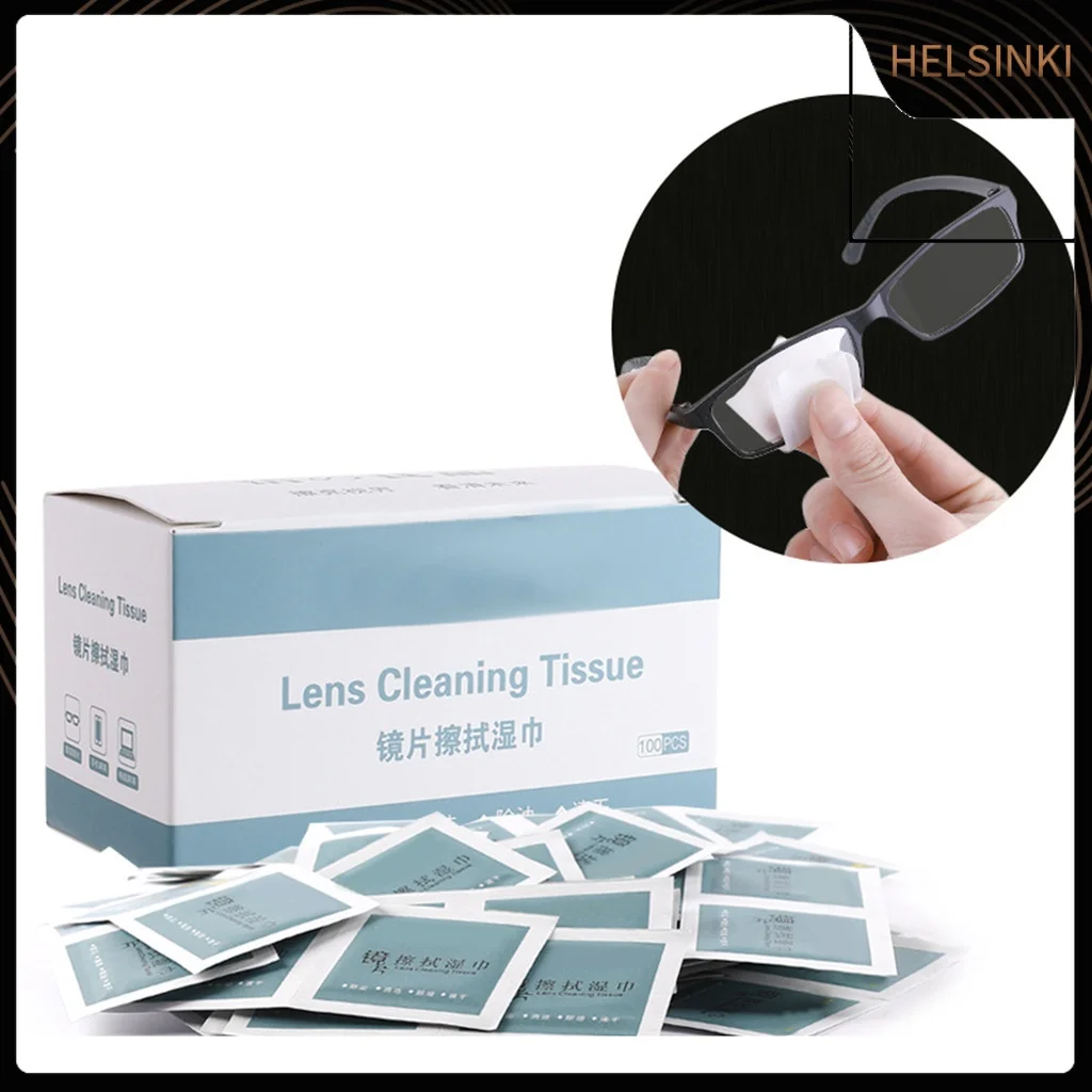 Glasses Cleaning Wipes 100Pc/Box Wipe Glasses Disposable Cleaning Paper Wipe Mobile Phone Screen Cloth Lens Paper