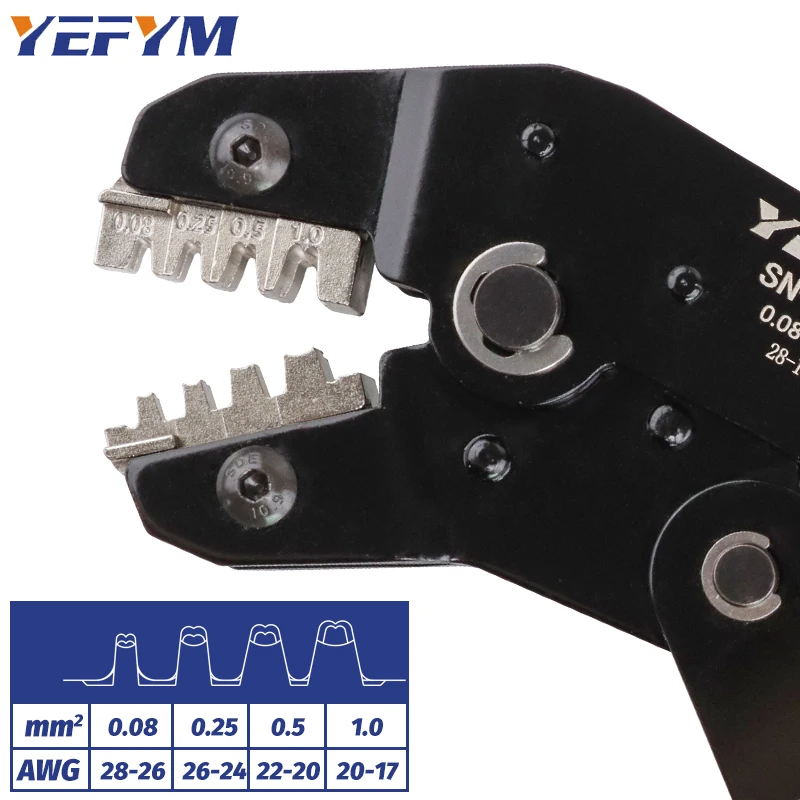 Crimping Tools SN-2549S For PH2.0/XH2.54/2.8/3.0/3.96/KF2510/JST Terminal AWG 28-18 (0.08-1.0mm&sup2;) Wire Ratcheting Pliers