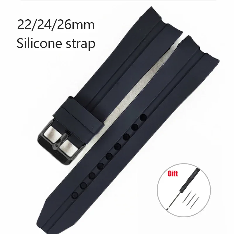 Weiches, wasserdichtes Armband für Rolex Arc End Silikon-Ersatzarmband für Seiko 22 26 24 mm Armband Gummi-Uhrenarmband-Zubehör