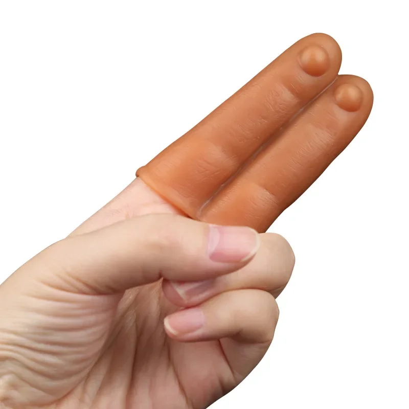 Double Finger Sleeve Reusable Safe Anal Prostata G Spot Massage Liquid Silicone SM Exotic Sex Toys for Couple Adult Masturbation