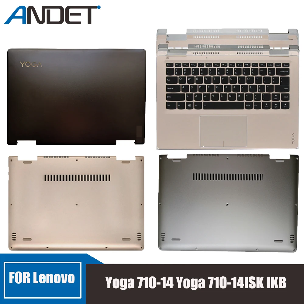 

LCD Back Cover Palmrest Keyboard Backlit Touchpad Bottom Case For Lenovo Yoga 710-14 Yoga 710-14ISK IKB Laptop 5CB0L47409