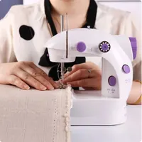 Electric Sewing Machine Mini Home Small Double Speed Household Portable Night Light Foot Pedal Straight Two Thread Beginner - Image 2