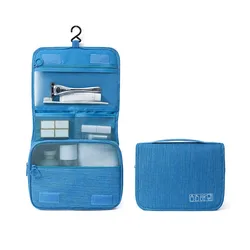 Versatile Hanging Travel Cosmetic Toiletry Bag - Large Capacity Organizer (Sky blue)