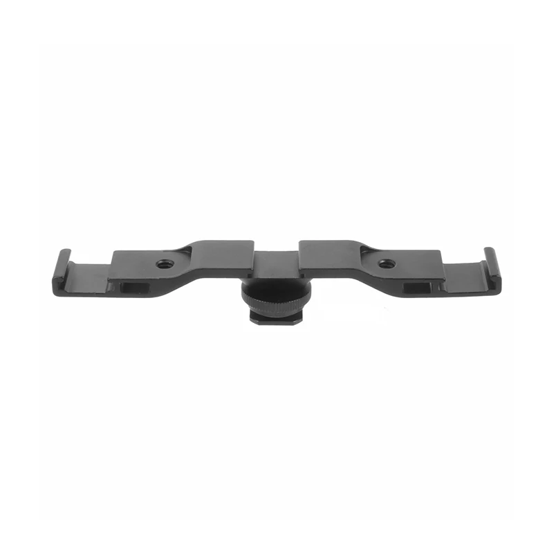 Double Cold Hot Shoe Adapter Mount Extension Holder Video Bracket for Canon for Nikon Tripod DSLR Cameras Flash Light Microphone