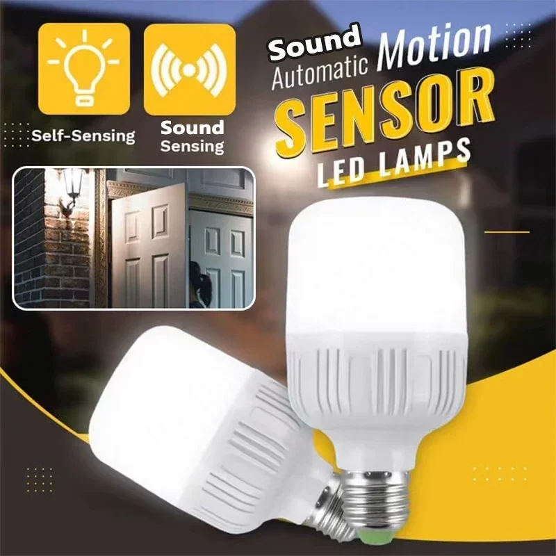 SoundMotionSensorLEDBulbVoiceLightControlGarageLampE2627