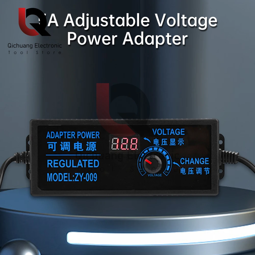 50/60HZ Adjustable AC100-240V to DC 3V-24V 5A Universal Adapter With Display Screen Voltage Regulated Power Supply Adatpor
