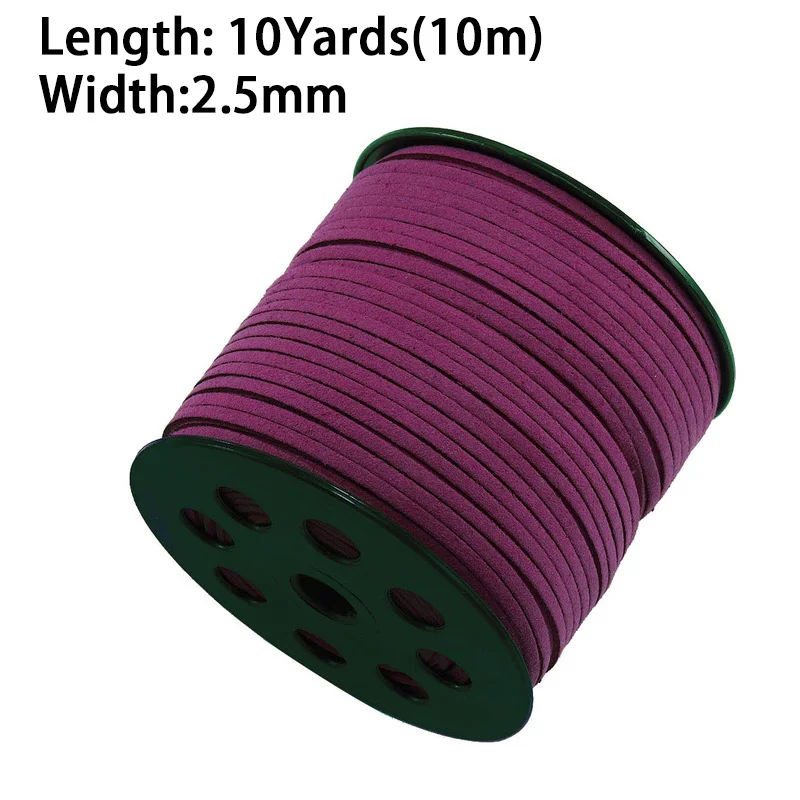 2.5mm 10m Suede Leather Cords Artificial Leather Flat Thong Cord Bracelet Necklace Findings Rope String For Jewelry DIY Making