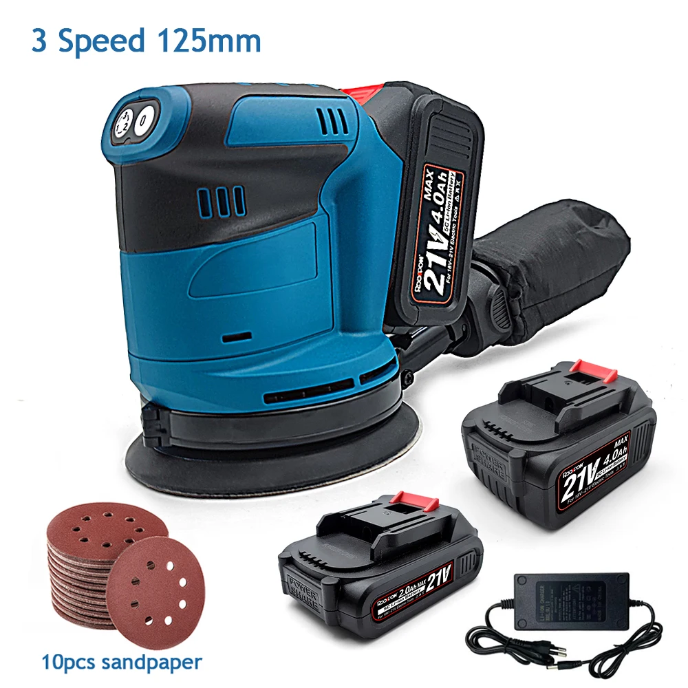 3Speed125mmElectricSanderRandomOrbitalMotorWoodGrinder