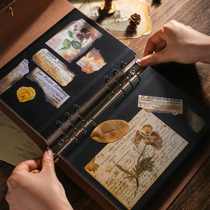 Leather-Cover Scrapbook & Photo Album with Writable Pages - Large Capacity for Stickers, Photocards, and Travel Memories