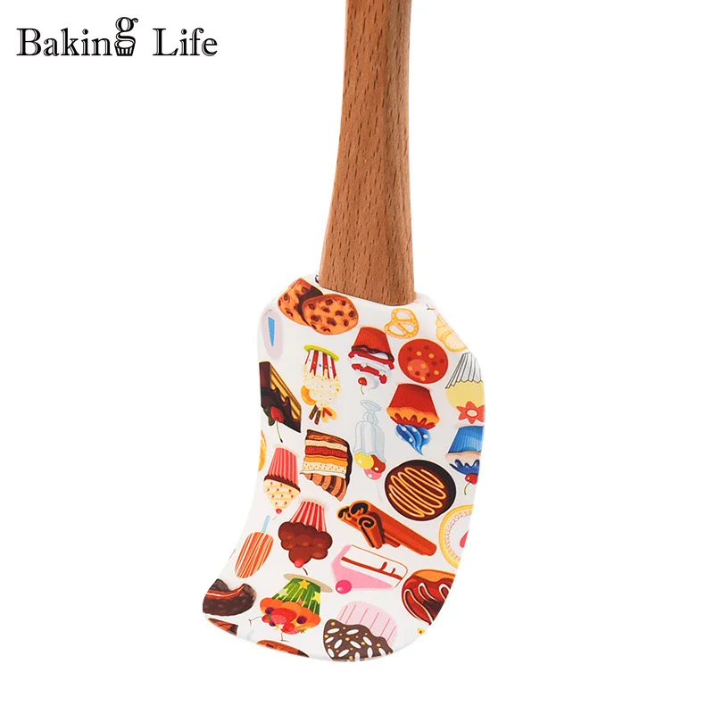 Description Picture 6 of itemNew Christmas Wooden Handle Kitchen Fondant Cake Cream Spatula Silicone Butter Scraper Kitchen Baking Tools Espatula Silicona