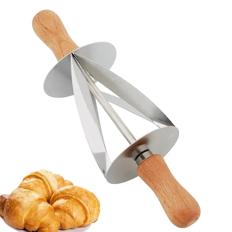 

Croissant Dough Roller Stainless Steel Rolling Cutter For Making Croissant Bread Triangular Pastry Dough Cutter Baking Knife