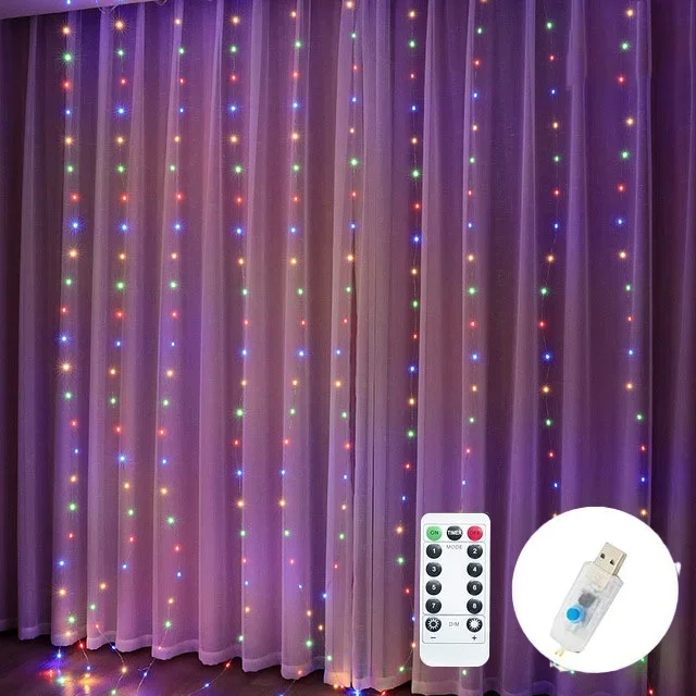 thumbnail image 1 of USB Festoon String Light Fairy Garland Curtain Light Christmas Light Christmas Decor For Home Ramadan Decorative New Year Lamp, 1 of 5