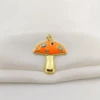 Copper Gold Plated Colored Enamel Mushroom Charms for Necklace DIY Jewelry Making Zirconia Fungi Pendant Jewelry Accessory Gifts 2