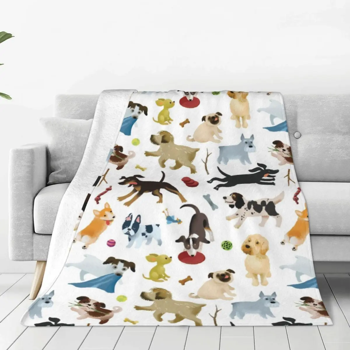 

Одеяло Фланелевое в виде милой собаки, подарок на Рождество, теплое мягкое покрывало с забавными животными для гостиной, новинка, покрывало для дивана, кровати