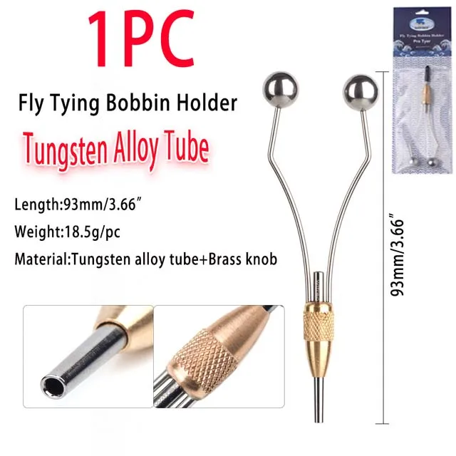 Tungsten alloy Bobbin Holders Bullet Head Brass Knob Fishing Fly Hook Jig  Lure Bait Streamer Tying Thread Holder Fly Tying Tools