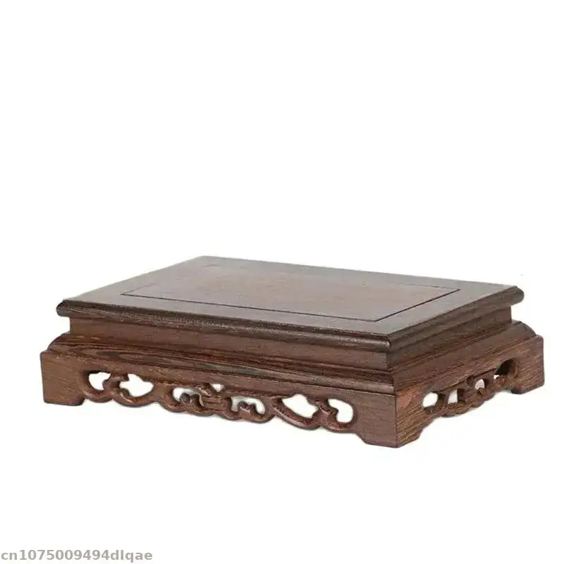 Vintage Solid Wood Display Stand Mini Statue Figure Handicrafts Base Garden Flowerpot Bonsai Plant Incense Burner Display Stand