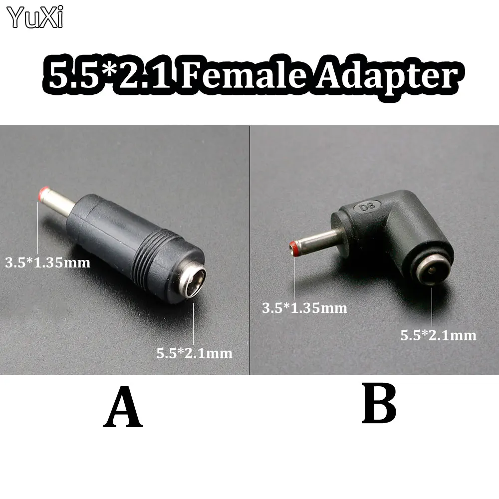 

YuXi 1PCSDC 5.5*2.1 mm Female Adapter to DC 3.5*1.35 mm Male Jack Plug Power Connectors Adaptor