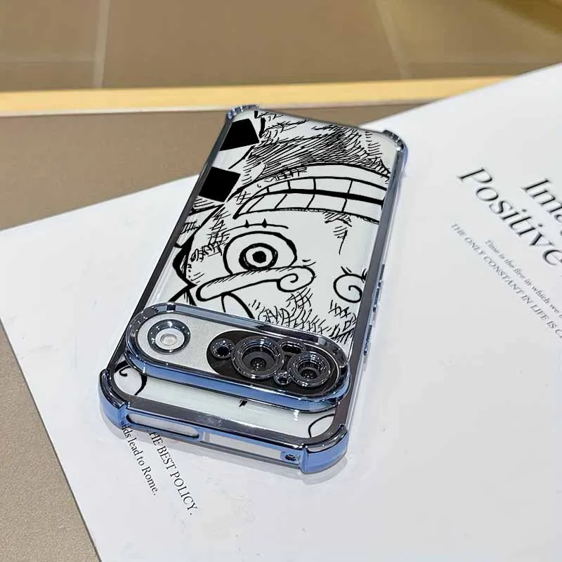 Plating Drop-Proof Transparent Soft Anime Phone Case