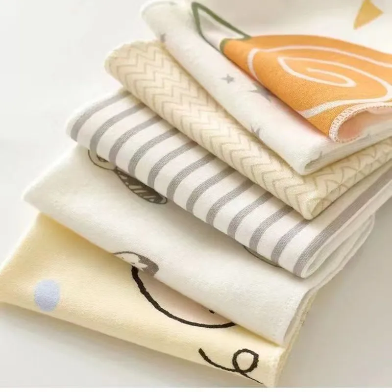 5Pcs/Set Square Cotton Baby Face Towel Handkerchief Infant Bebe Burp Cloth Newborn Absorbent Organic Cotton Bath Towels