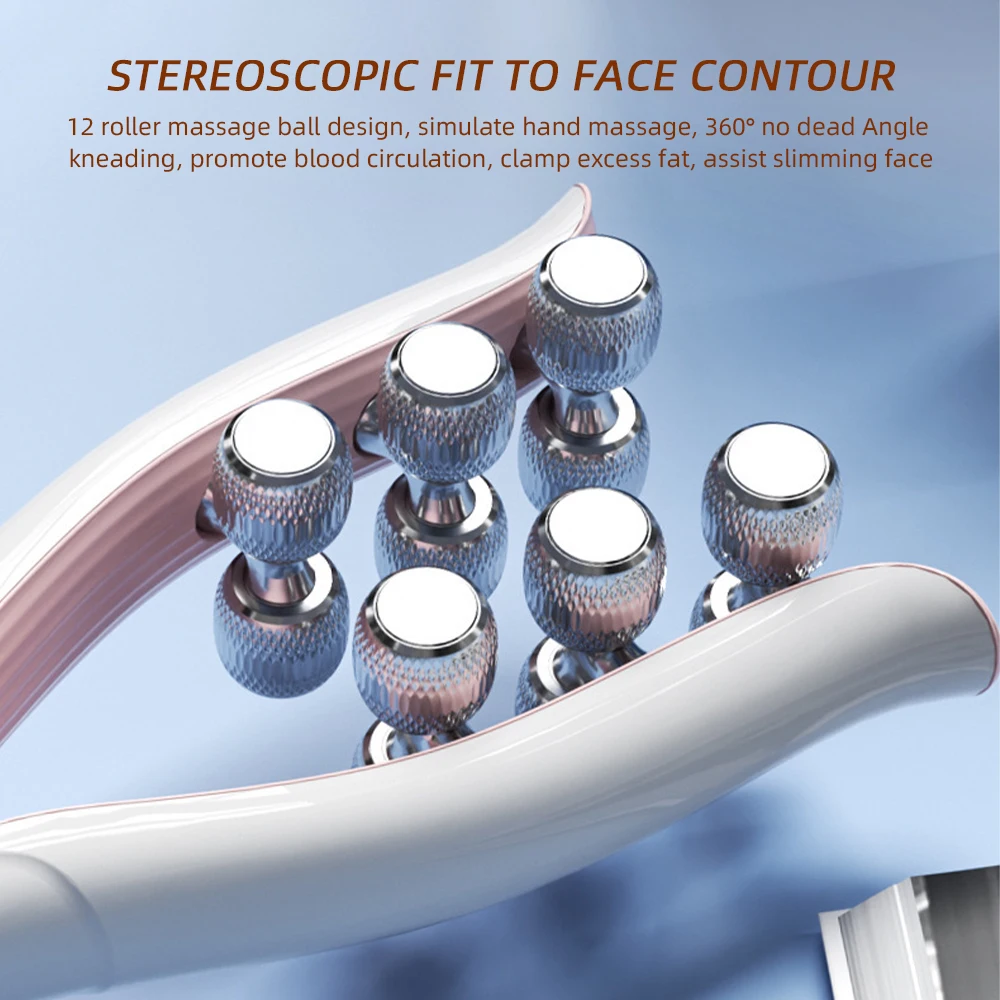 Elecrtic Facial Beauty Device 3 Gear Adjustable Roller Massager Face Slimming Double Tool Massager Home Beauty Wireless Use