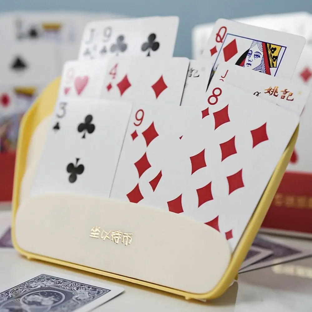 Plastic Game Card Stand Curved Design Tabletop and Game Stand Hands Free Playing Card Holder Hands-Free Poker Rack Holds Up Card