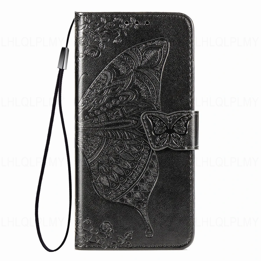 Butterfly Flower Leather Flip Wallet Phone Case Cover