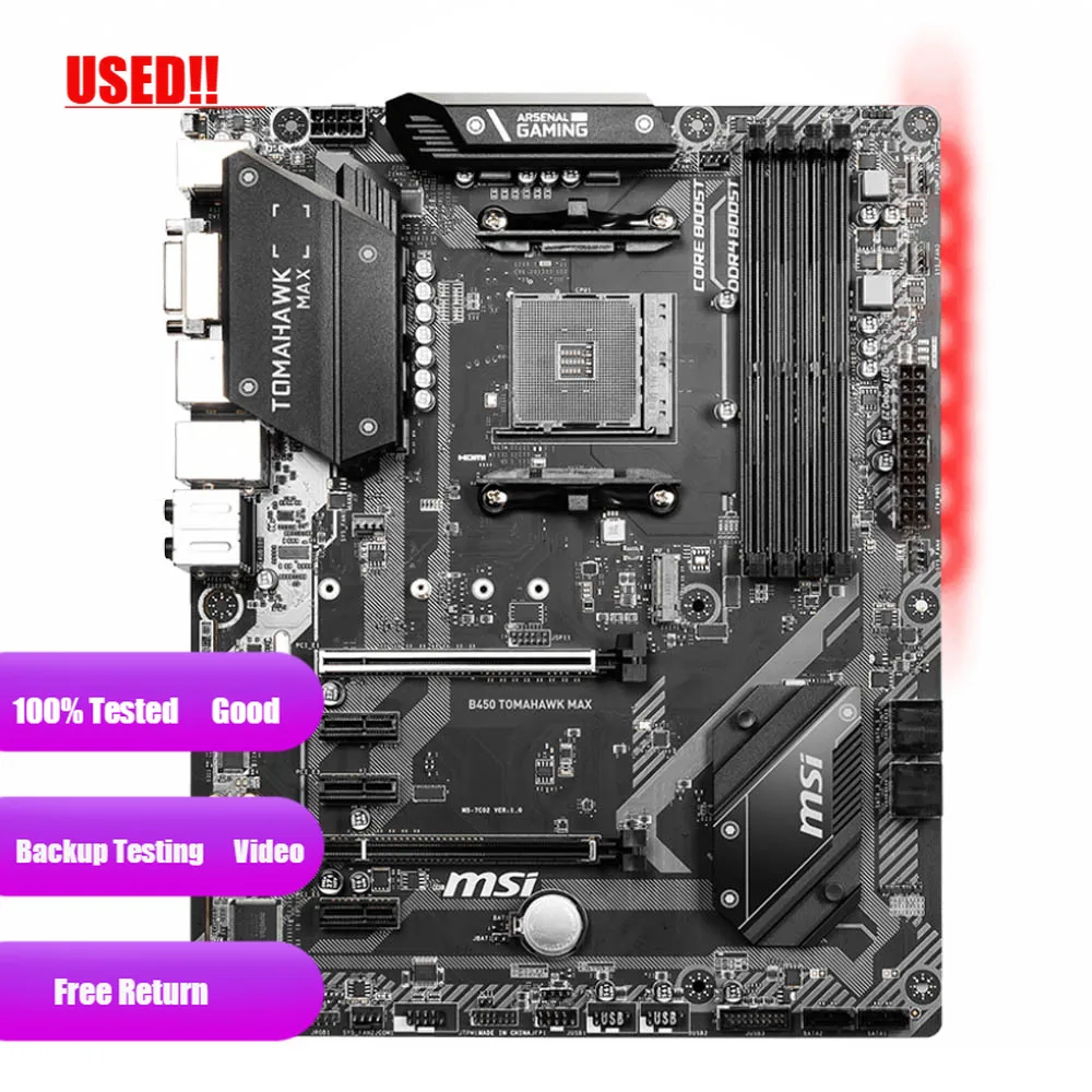 Placa Madre Msi B450 Tomahawk CaracterÃsticas Motherboard Msi B450