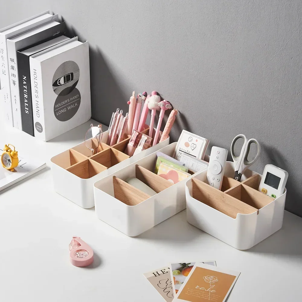 Cosmetics Storage Basket Coffee Table Bamboo Sundries Storage Basket Living Room Storage Desktop Storage Box 3