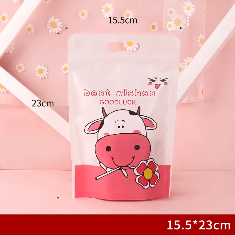 TETP 50 bolsas para embalaje de repostería con asa para fiestas en casa, cumpleaños, galletas hechas a mano, dulces, turrón, decoración de almacenamiento para niños