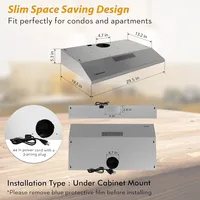 Under Cabinet Range Hood 30 inch with Ducted/Ductless Convertible, Kitchen Hoods Over Stove Vent, LED Light 2