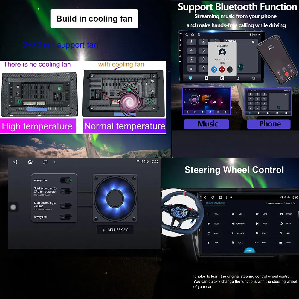 Android Auto Car Radio for Ford Fiesta MK7 (2009–2017) – 4G LTE WiFi Multimedia Player with GPS Navigation, Wireless CarPlay, DSP Sound, and Touchscreen Display 5