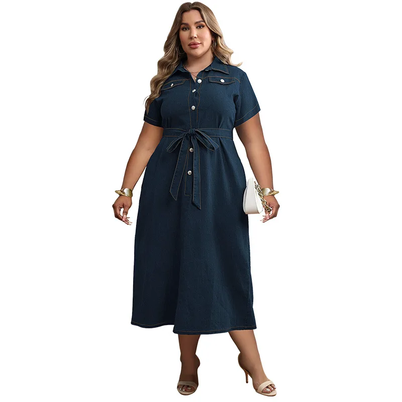 Distressed Denim Shirt Dress Plus Size Denim Dress With Pockets Shop Our  Custom Women Plus Size Blue Jean Dress Long Sleeve