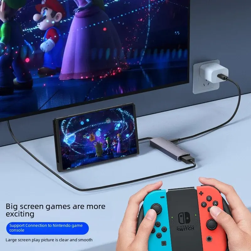 C타입 USB 3.2 허브 분배기, HDMI 컨버터, 고화질 4K 60hz 화면 복제 확장 도킹 스테이션, 10g