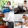 Foldable Laptop Table Bed Notebook Desk with Cooling Fan Mouse Board LED light 4 xUSB Ports Breakfast Snacking Tray 6