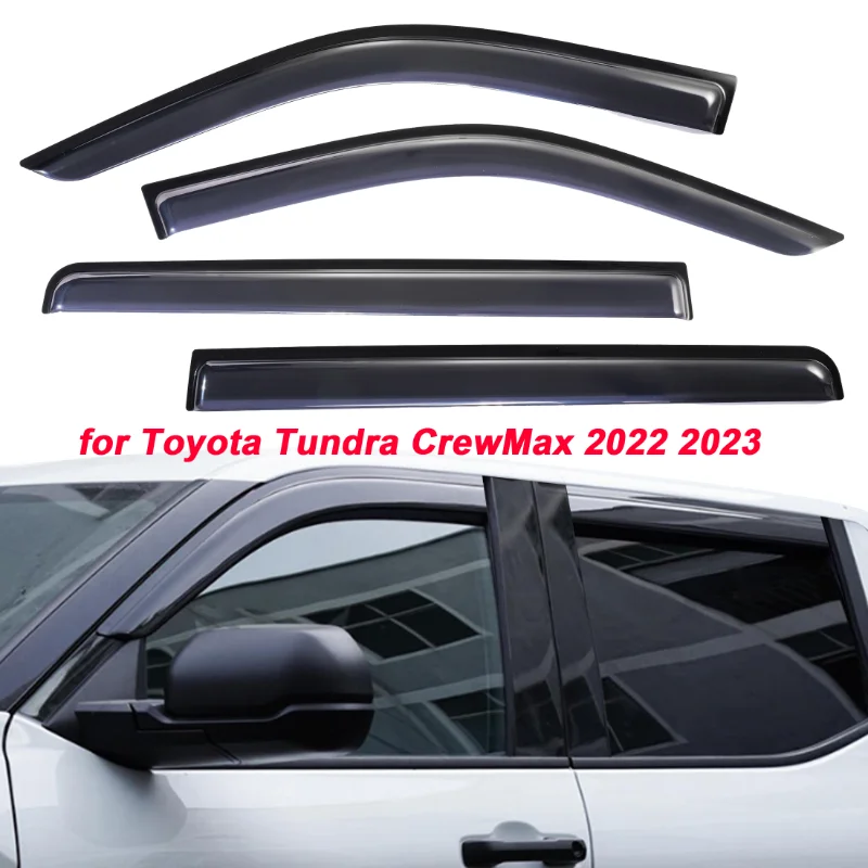 

4Pcs/set Car Side Window Rain Shield Sunshield Window Deflector Rain Guards for Toyota Tundra CrewMax 2022 2023