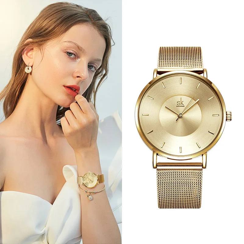 NEW Watch Casual Fashion Ladies Watch 3 Bar Mesh Waterproof Strap Quartz Watch Female Low-key Luxury Wristwatches Clock Relógio