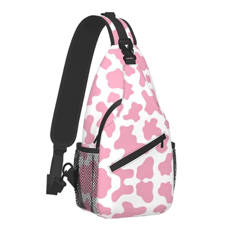 

Cow Print Sling Bag Travel Chest Bag Lightweight Shoulder Bag For Women Men