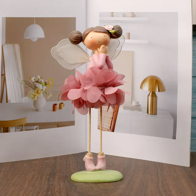 1pc Muppet fleur fée petite fille elfe ange ornement poupée, Anime dessin animé tissu décorations, pour la maison salon bureau café 5