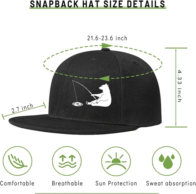 Fishing Polar Bear Snapback Hats for Men Flat Bill Brim Hats for Women  Fitted Hat Skull Hats Cool Adults Baseball Cap Rock Caps - AliExpress