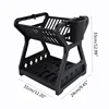 Kitchen Sink Countertop Holder Kitchen Items Dish Dying Rack Double Layer Plastic Dish Rack Drying Stand Cup Cutter Storage 6