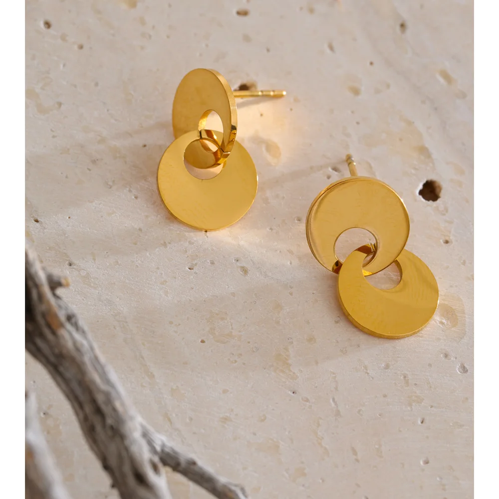 Yhpup Stud Earrings 10*20 mm Stainless Steel