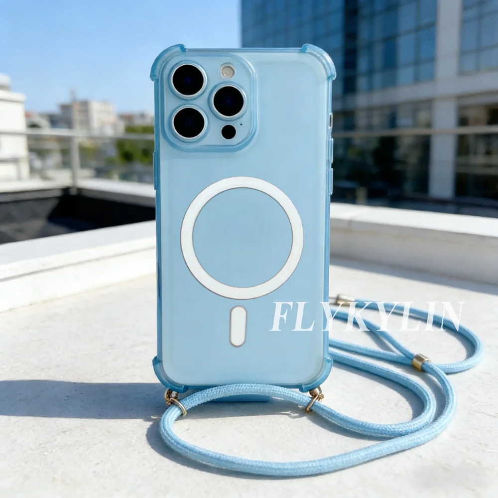Enhanced Magnetic Rechargeable Matte Long Rope Phone Case