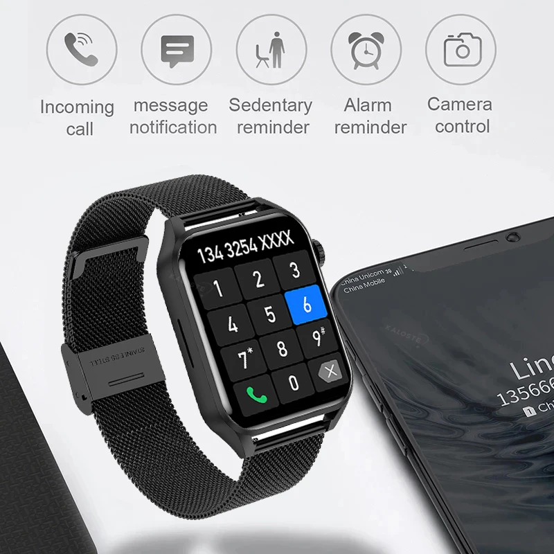 2022 Ʈ ġ  AMOLED HD ũ ׻ ÷  ȭ ð  ƮϽ Smartwatch IP68 ios