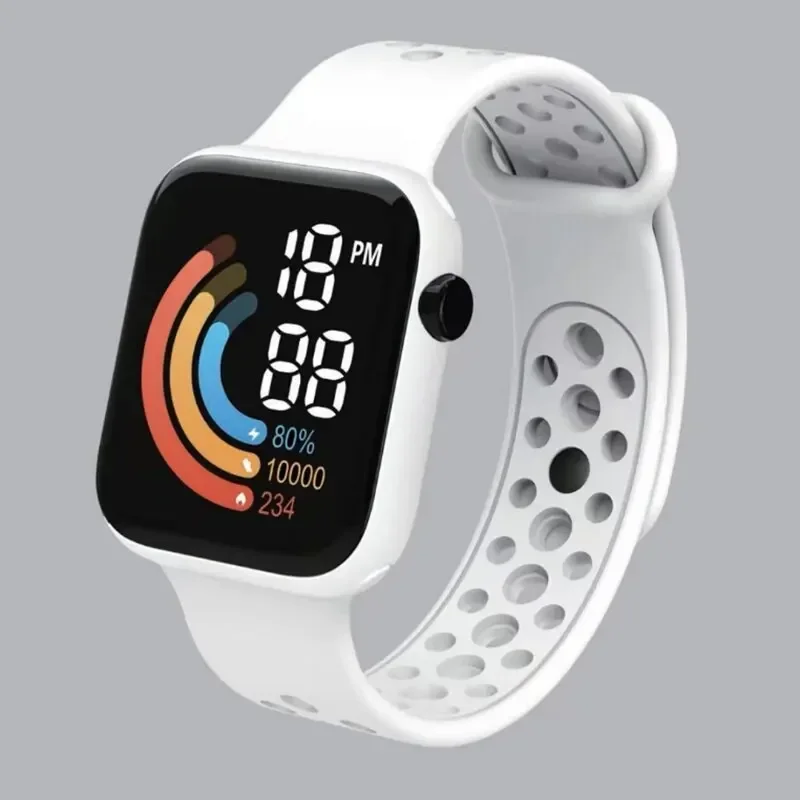 YIKAZE Fashion LED Digital Watch for Kids Sports Waterproof Digital Watches Boy Girl Childrens Silicone Watch Electronic Clock 5