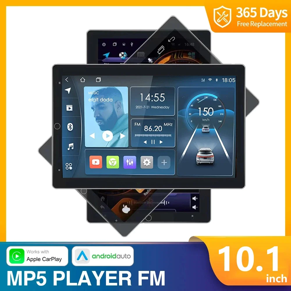 

2 Din CarPlay Rotatable Android 12.0 AutoRadio Car Radio With 10" Screen Intelligent Systems Bluetooth Multimedia Player Unit